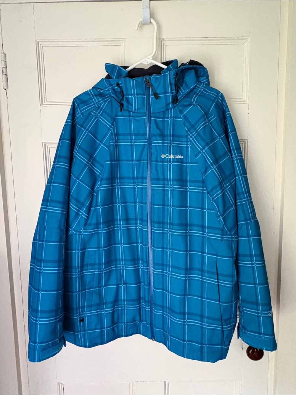 Columbia Kids Teal Plaid Hooded Jacket